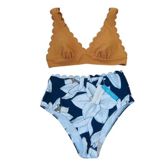 NWT Cupshe Hi WAISTED Floral Bikini - Picture 2 of 10